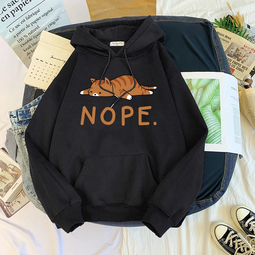 Womans Hoodie Sleeping Cat Nope Print Sweatshirts Females Fashion Oversize Sweater Winter Concise Funny Animal Lady Long Sleeve
Womans Hoodie Sleeping Cat Nope Print Sweatshirts Females Fashion Oversize Sweater Winter Concise Funny Animal Lady Long Sleeve