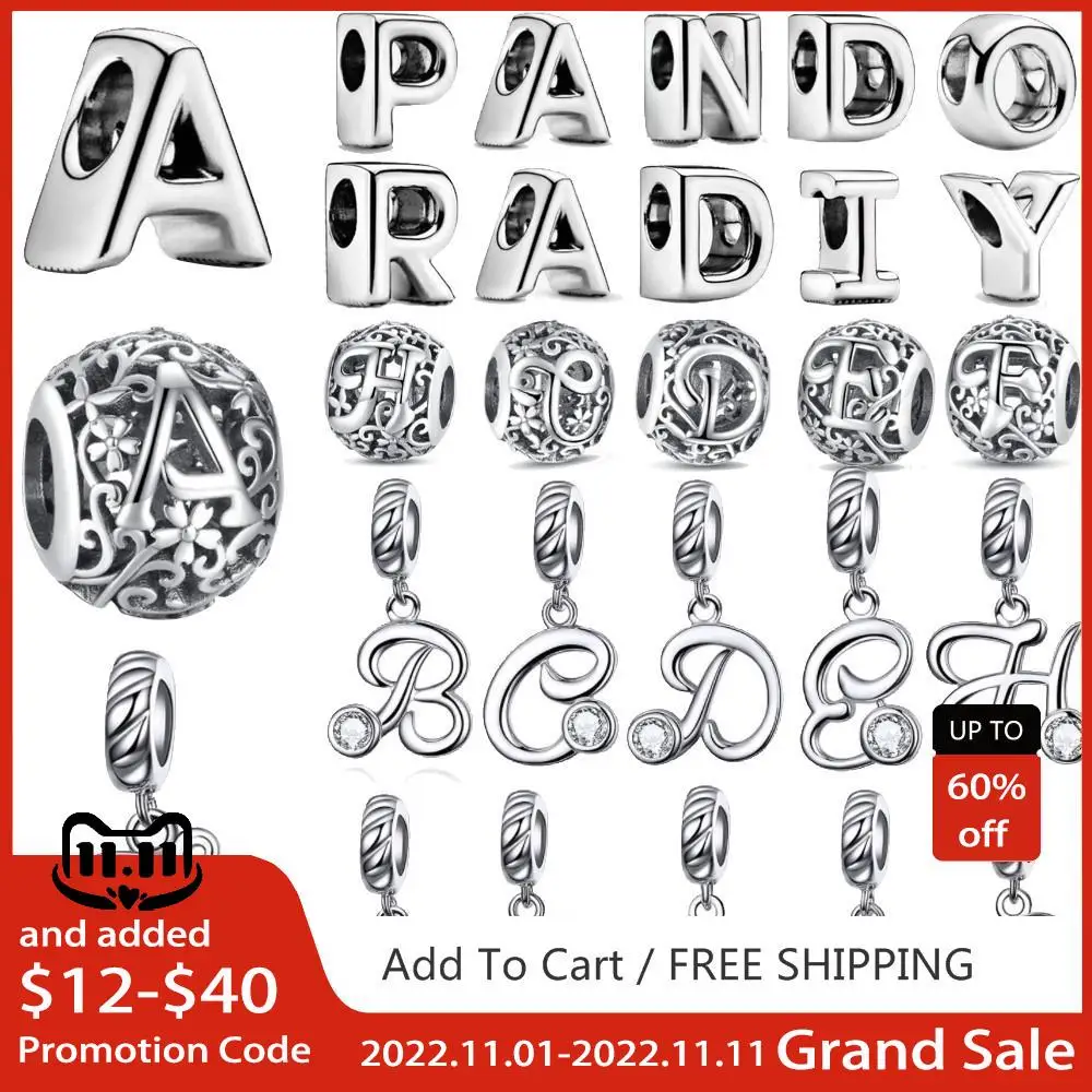 925 Sterling Silver Beads Alphabet Letter Charms Fit Original Europe Snake Bracelets Women DIY Jewelry gift
925 Sterling Silver Beads Alphabet Letter Charms Fit Original Europe Snake Bracelets Women DIY Jewelry gift