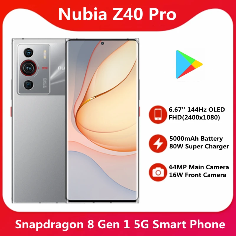Смартфон Nubia Z40 Pro оригинальный экран 6 67 дюйма Snapdragon 8 Gen 1 140 Гц OLED аккумулятор 5000