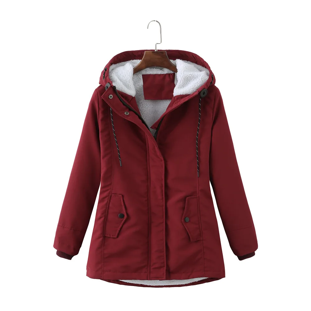 Ladies Hooded Lamb Velvet Parka Cotton Clothes 2022 Winter Solid Color Warm Waist Women's Cotton Clothes European Size NXH615
Ladies Hooded Lamb Velvet Parka Cotton Clothes 2022 Winter Solid Color Warm Waist Women's Cotton Clothes European Size NXH615
