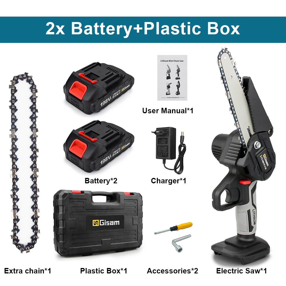 Gisam аккумуляторная цепная пила 6 дюймов для Makita 18В
Gisam аккумуляторная цепная пила 6 дюймов для Makita 18В