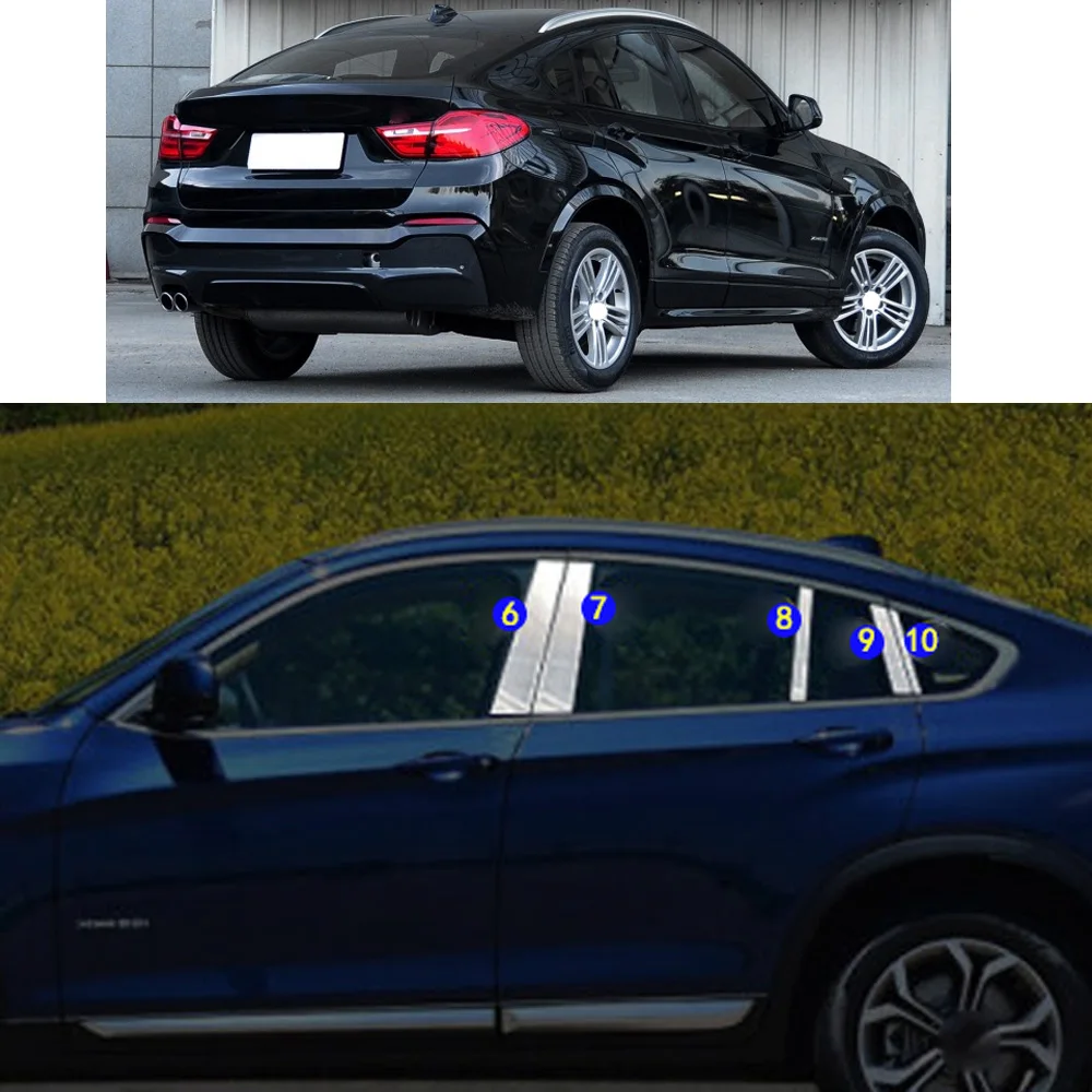 Car Sticker Stainless Steel Garnish Pillar Window Middle Strip Trim Frame Hoods For BMW X4 xDrive 20i 28i 35i 2014-2017 
Car Sticker Stainless Steel Garnish Pillar Window Middle Strip Trim Frame Hoods For BMW X4 xDrive 20i 28i 35i 2014-2017