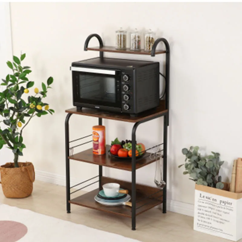 Multifunctional kitchen shelf, shelf with 8 hook microwave ovens, kitchen shelf with adjustable feet on 4 layers(Rustic Brown)
Multifunctional kitchen shelf, shelf with 8 hook microwave ovens, kitchen shelf with adjustable feet on 4 layers(Rustic Brown)
