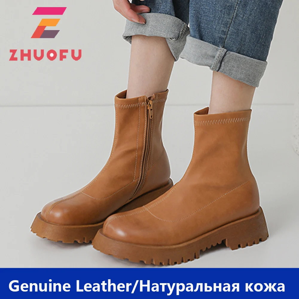 ZHUOFU 2023 New Platform Microfiber Women Boots Ladies Popular Thick Med Heels Shoes Zipper Winter Ankle Boots
ZHUOFU 2023 New Platform Microfiber Women Boots Ladies Popular Thick Med Heels Shoes Zipper Winter Ankle Boots