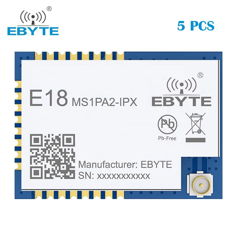 5PCS CC2530 ZigBee Wireless RF Module SMD IPEX interface for Smart Home E18-MS1PA2-IPX 20dBm 1200mLong Range EBYTE ZigbeeModule
5PCS CC2530 ZigBee Wireless RF Module SMD IPEX interface for Smart Home E18-MS1PA2-IPX 20dBm 1200mLong Range EBYTE ZigbeeModule