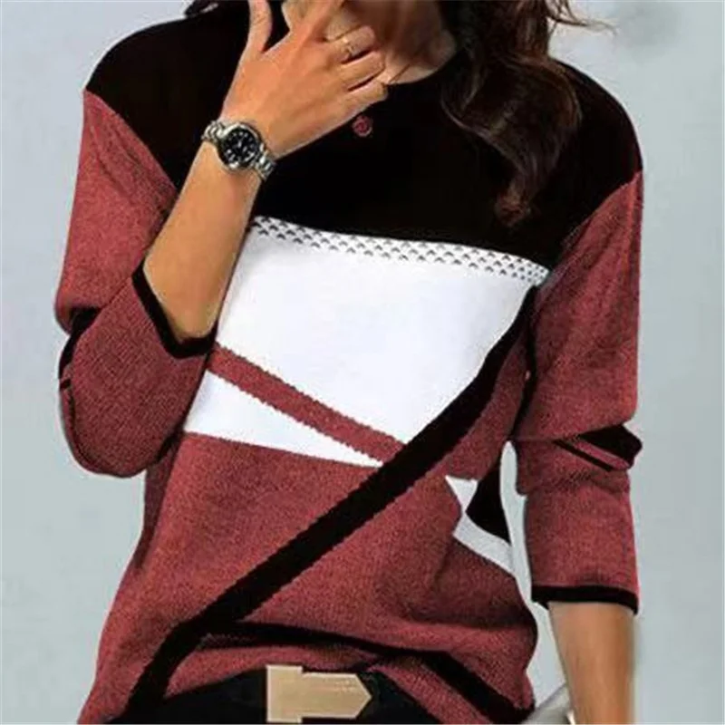 Women New T-shirt 2023 New Fashion Loose O-neck Long-sleeved Blouse Office Lady Vintage Patchwork Print Street Casual Shirts Top
Women New T-shirt 2023 New Fashion Loose O-neck Long-sleeved Blouse Office Lady Vintage Patchwork Print Street Casual Shirts Top
