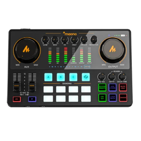 Maonocaster Professional Live Stream Vocal Sound Card Audio Interface Mixer Support Multi-Channel Mixing Sound Card
Maonocaster Professional Live Stream Vocal Sound Card Audio Interface Mixer Support Multi-Channel Mixing Sound Card