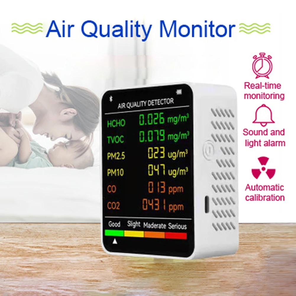 Air Detector With USB Cable 6 In 1 Air Quality Monitor CO2 Multifunctional Carbon Dioxide Level Controller Large LCD Screen
Air Detector With USB Cable 6 In 1 Air Quality Monitor CO2 Multifunctional Carbon Dioxide Level Controller Large LCD Screen