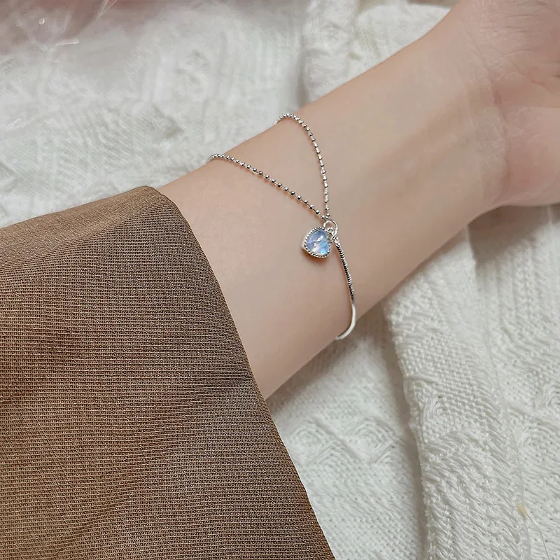 Concise Style Girl Crystal Heart Bracelet Stainless Steel Double Beaded Snake Chain Bracelet for Women's Jewelry Design
Concise Style Girl Crystal Heart Bracelet Stainless Steel Double Beaded Snake Chain Bracelet for Women's Jewelry Design