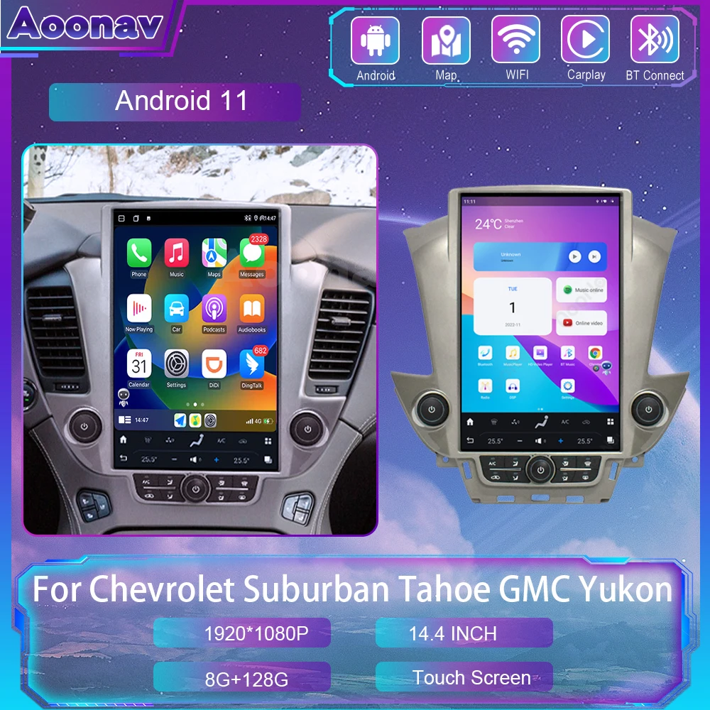 128G Android 11 Car Radio For Chevrolet Suburban Tahoe GMC Yukon 2015-2021 Vertical Screen Multimedia GPS Player Carplay Unit
128G Android 11 Car Radio For Chevrolet Suburban Tahoe GMC Yukon 2015-2021 Vertical Screen Multimedia GPS Player Carplay Unit