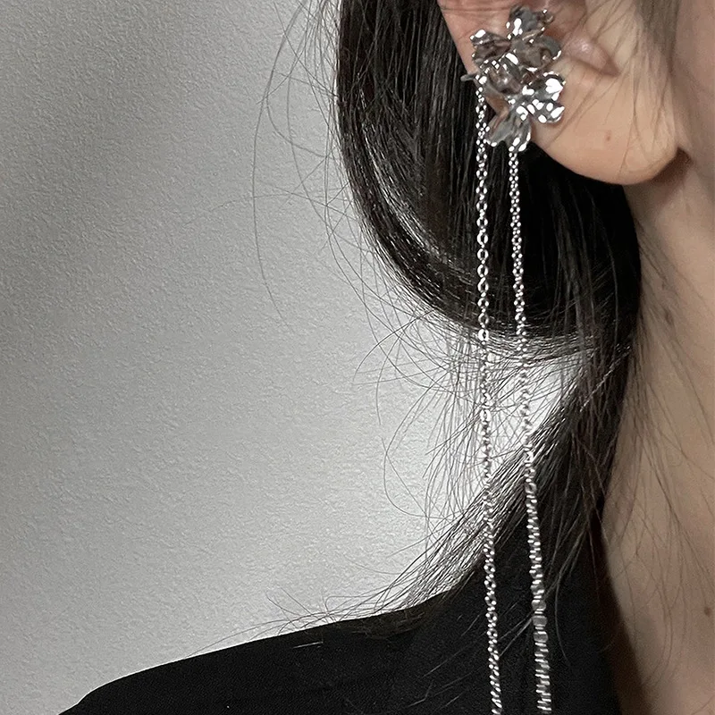 Trendy No Ear Hole Pleated Love Flower Earrings Ins Style Personality Chain Tassel Clip Versatile Temperament
Trendy No Ear Hole Pleated Love Flower Earrings Ins Style Personality Chain Tassel Clip Versatile Temperament