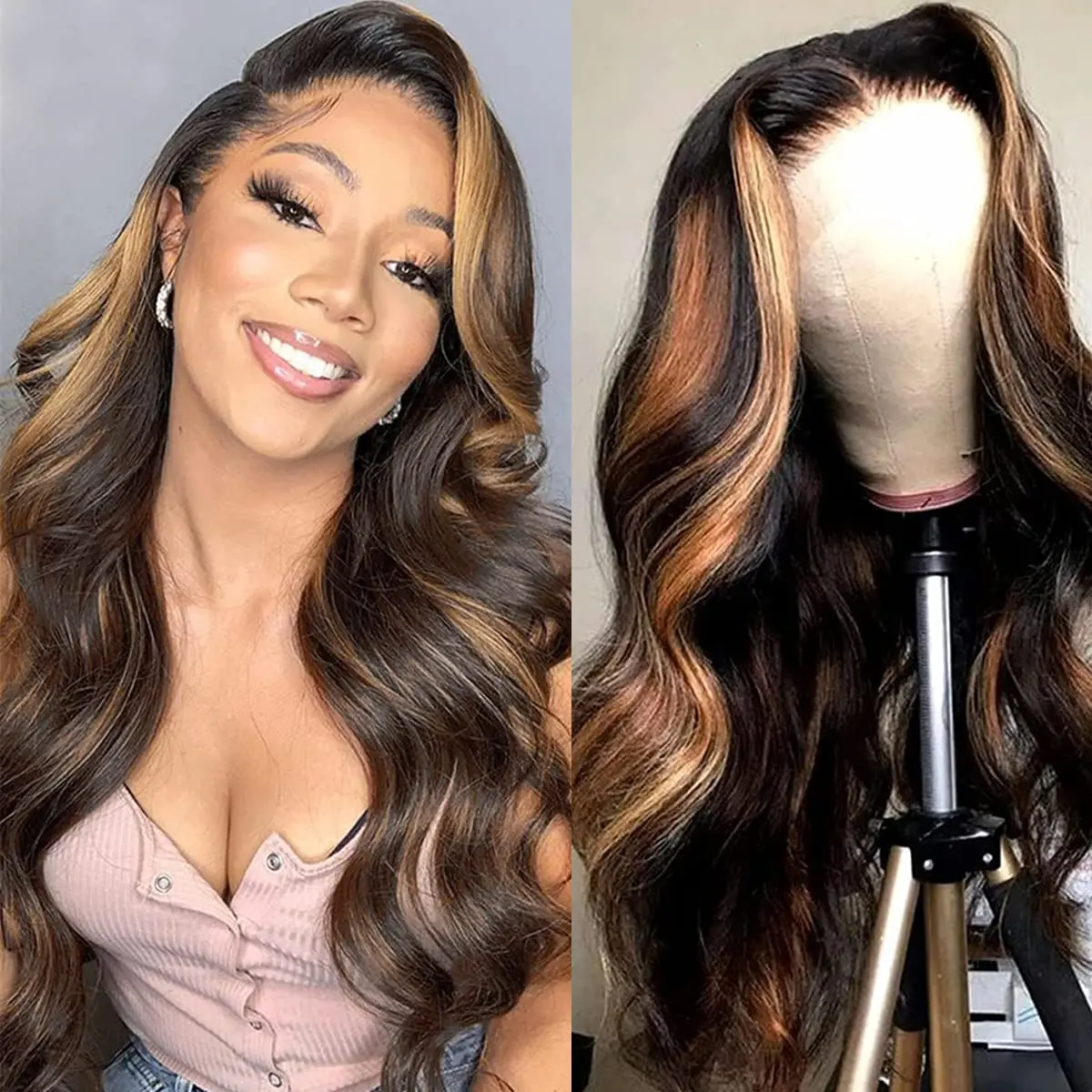 Kryssma Synthetic Lace Front Wig Body Wave Lace Frontal wig For Women Blonde Highlight Lace Front Wig With Baby Hair Daily Use
Kryssma Synthetic Lace Front Wig Body Wave Lace Frontal wig For Women Blonde Highlight Lace Front Wig With Baby Hair Daily Use