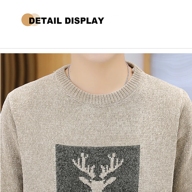Men's Autumn and Winter New Daily All-match Personality Elk Print Sweater Slim Fit Round Neck Pullover Soft Comfortable Top
Men's Autumn and Winter New Daily All-match Personality Elk Print Sweater Slim Fit Round Neck Pullover Soft Comfortable Top