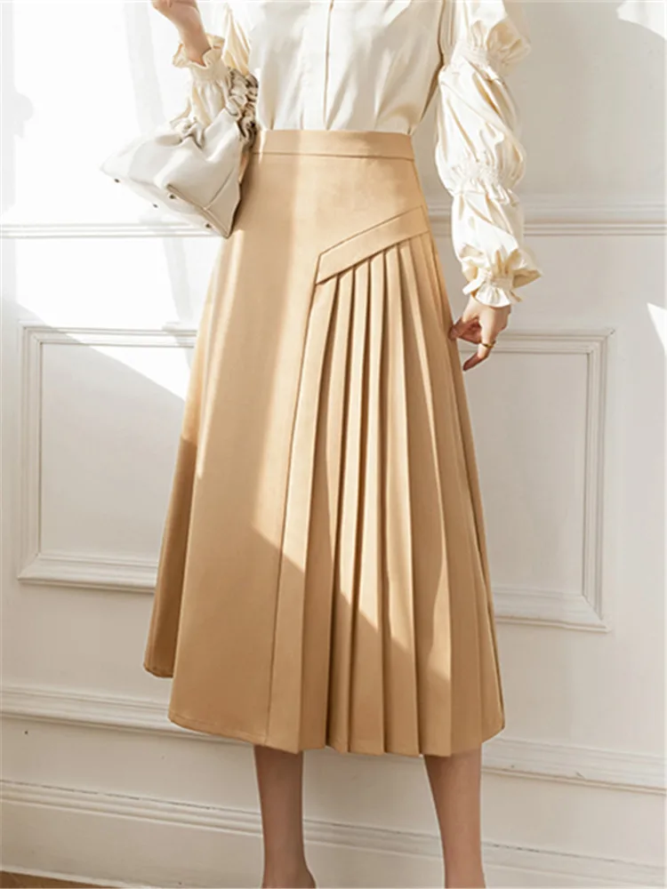 Women's Pleated Skirts Korean New 2022 Elegant Spring Summer OL Style Casual High Waist Umbrella Midi Skirts Female
Women's Pleated Skirts Korean New 2022 Elegant Spring Summer OL Style Casual High Waist Umbrella Midi Skirts Female