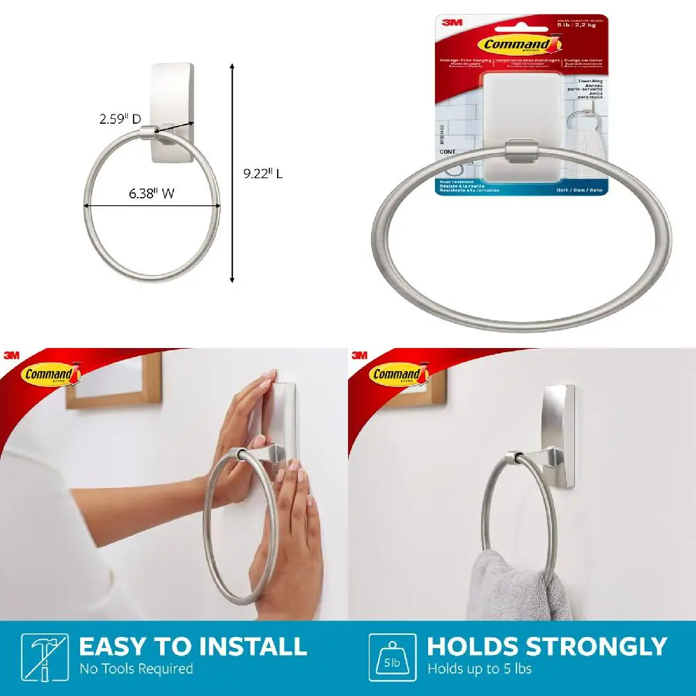 Superb Quality Satin Nickel 2 Strips Towel Ring - Perfect for Bathroom Organization and Decoration.
Superb Quality Satin Nickel 2 Strips Towel Ring - Perfect for Bathroom Organization and Decoration.