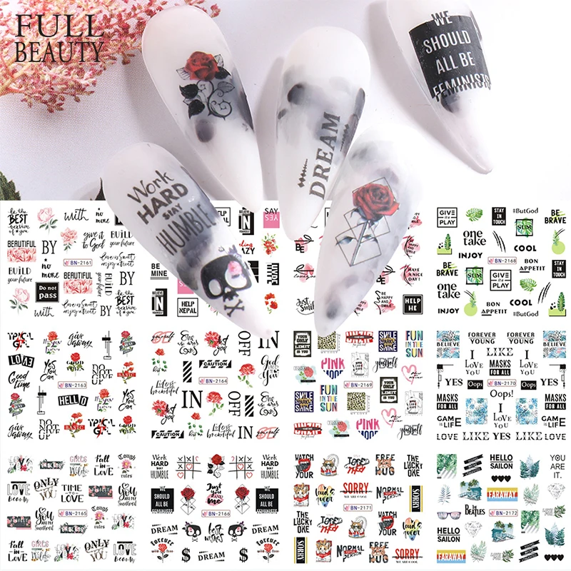 12pcs Letter Words Manicure Stickers for Nails Summer Plants Leaf Nail Art Decals Watermark Tattoos Manicure Foils CHBN2161-2172
12pcs Letter Words Manicure Stickers for Nails Summer Plants Leaf Nail Art Decals Watermark Tattoos Manicure Foils CHBN2161-2172
