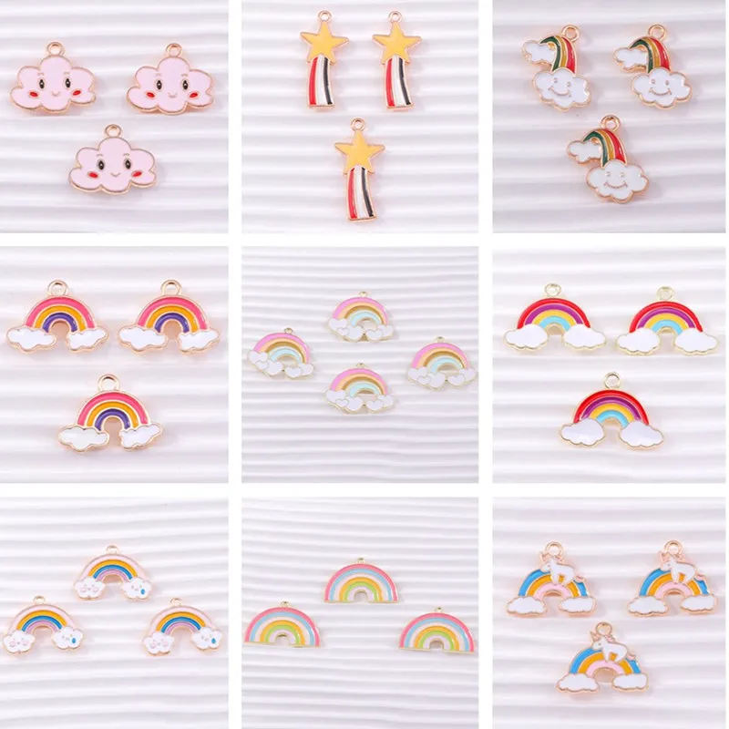 10pcs/lot Cute Enamel Rainbow Clouds Charms for Jewelry Making Women Fashion Drop Earrings Pendants Necklaces DIY Craft Supplies
10pcs/lot Cute Enamel Rainbow Clouds Charms for Jewelry Making Women Fashion Drop Earrings Pendants Necklaces DIY Craft Supplies