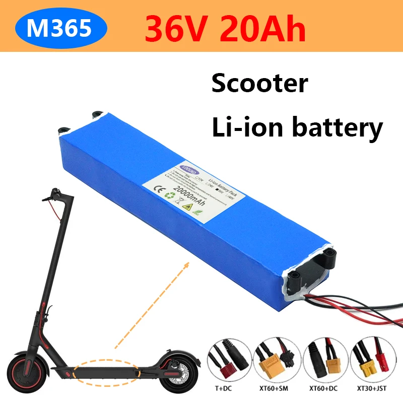 2023 for M365 Scooter 36V 20AH Battery plug XT30+JST XT60+SM XT60+DC T 18650 Lithium Battery Pack Ebike Power Battery with BMS
2023 for M365 Scooter 36V 20AH Battery plug XT30+JST XT60+SM XT60+DC T 18650 Lithium Battery Pack Ebike Power Battery with BMS