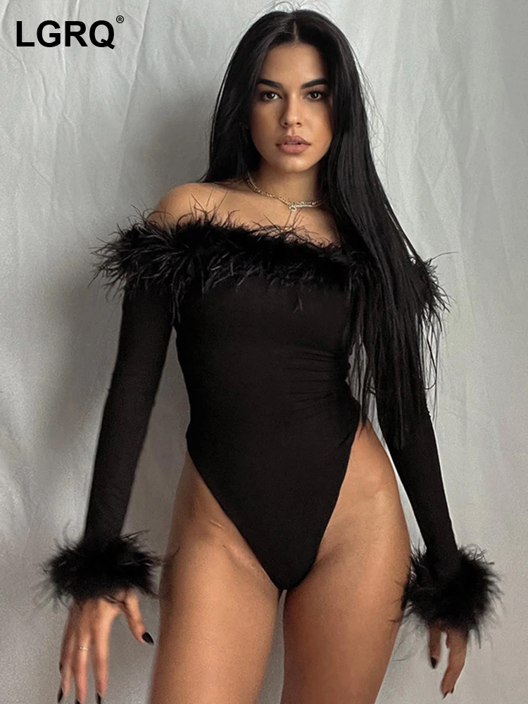 LGRQ 2023 Autumn Women's Fashion New Long Sleeve Solid Slim Slash Neck Strapless Feather Blackless Playsuits Female Tide 19J2678
LGRQ 2023 Autumn Women's Fashion New Long Sleeve Solid Slim Slash Neck Strapless Feather Blackless Playsuits Female Tide 19J2678