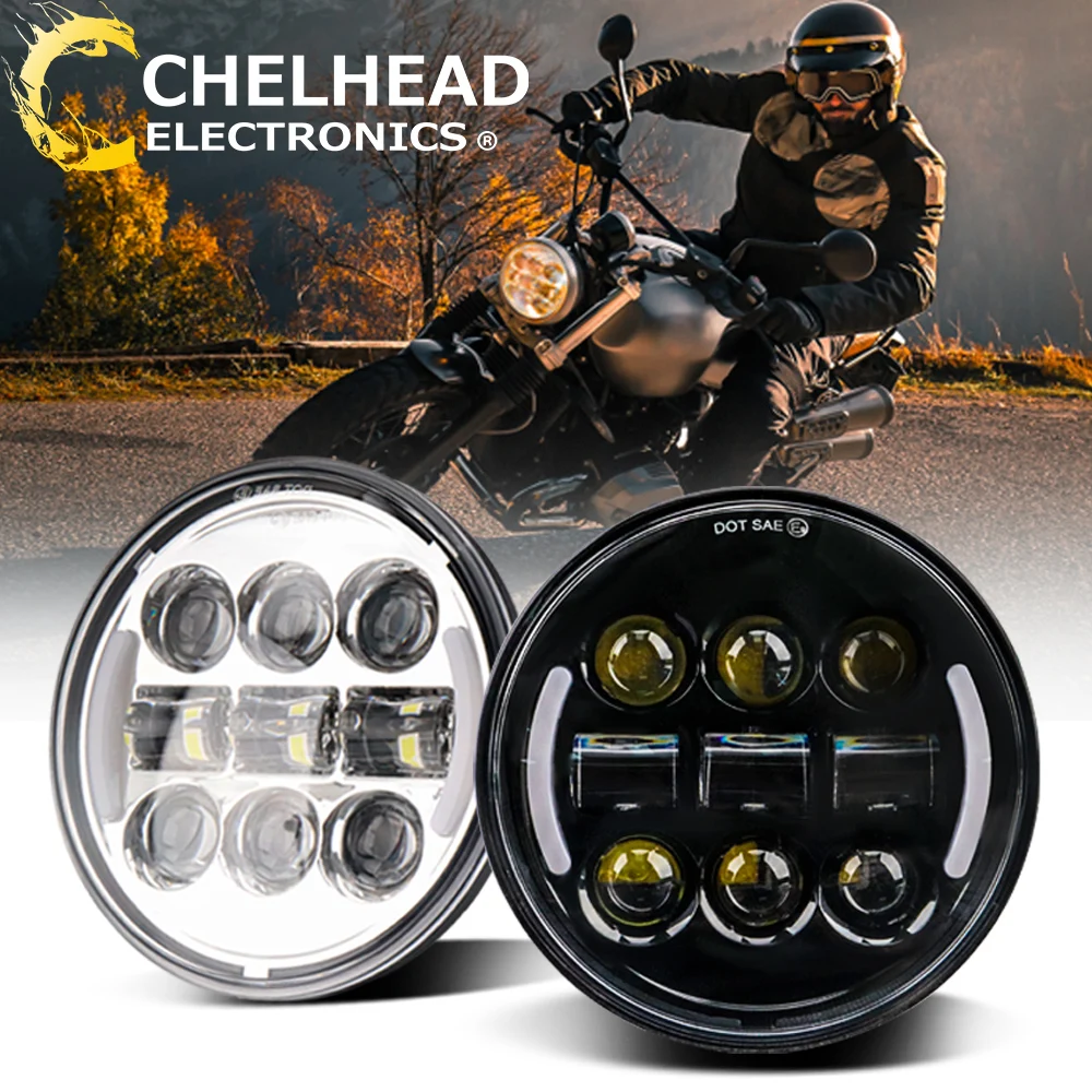 Motorcycle 5.75'' Led Headlight with DRL Halo Turn Signal Fog Driving Moto Lights High Low Beam 60W for Softail Sportster Dyna
Motorcycle 5.75'' Led Headlight with DRL Halo Turn Signal Fog Driving Moto Lights High Low Beam 60W for Softail Sportster Dyna