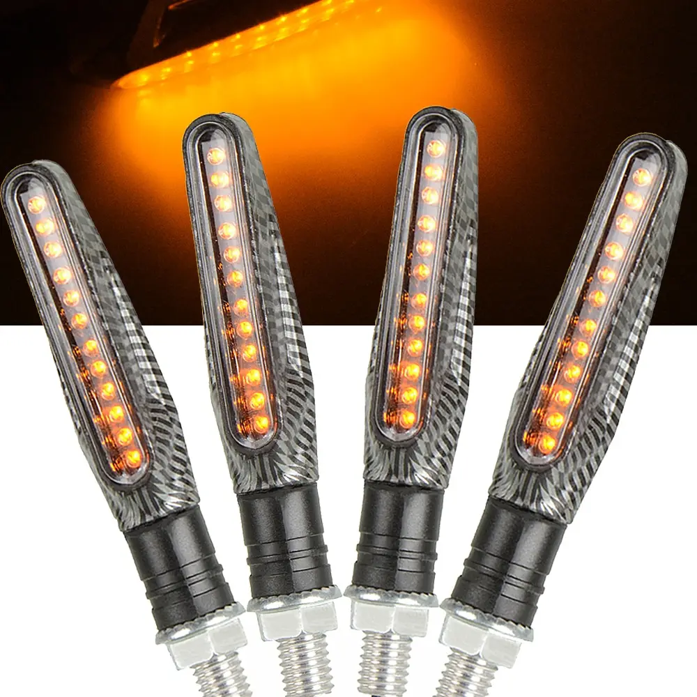4pcs Motorcycle LED High Bright Amber Turn Signal Indicator Light Front Rear White Day Running Light Flowing Red Brake Lamps
4pcs Motorcycle LED High Bright Amber Turn Signal Indicator Light Front Rear White Day Running Light Flowing Red Brake Lamps