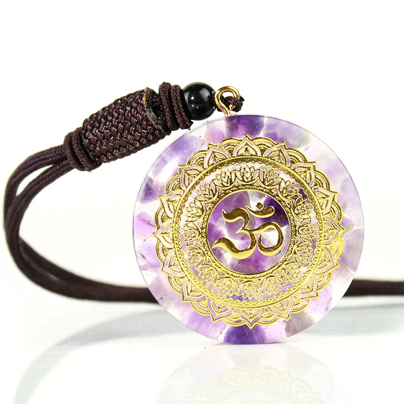 Orgone Natural Energy Stone Pendant Amethyst Om Lotus Flower Necklace Buddhism Meditation Yoga Healing EMF Woman Jewelry Gift
Orgone Natural Energy Stone Pendant Amethyst Om Lotus Flower Necklace Buddhism Meditation Yoga Healing EMF Woman Jewelry Gift