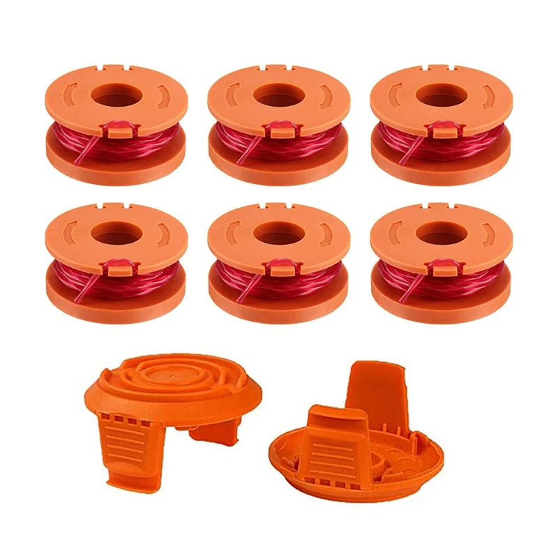 TOP 6Pcs WA0010 Replacement Spool Line For Grass Trimmers And 2Pcs Trimmer Edger Spool Cap Cover, Compatible For Worx WG163
TOP 6Pcs WA0010 Replacement Spool Line For Grass Trimmers And 2Pcs Trimmer Edger Spool Cap Cover, Compatible For Worx WG163
