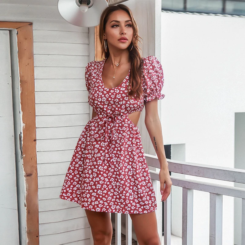 Women's Round Neck Print Show Waist Dress Spring Summer Puff Short Sleeve Floral Ladies Jumper High Waist Casual Female Sundress
Women's Round Neck Print Show Waist Dress Spring Summer Puff Short Sleeve Floral Ladies Jumper High Waist Casual Female Sundress