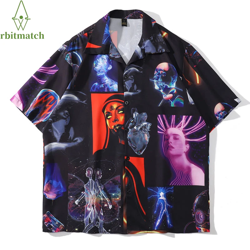 Hip Hop Gothic Oversized Beach Shirts Streetwear Robot Skull Graphic Print Punk Rock Hawaiian Shirt 2022 Mens Short Sleeve Shirt 
Hip Hop Gothic Oversized Beach Shirts Streetwear Robot Skull Graphic Print Punk Rock Hawaiian Shirt 2022 Mens Short Sleeve Shirt