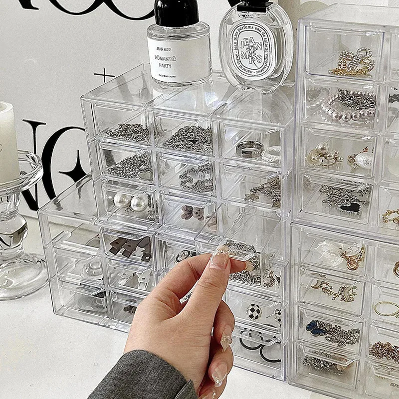 Transparent Drawer Style Jewelry Box Desktop Storage Earrings Jewelry Bracelet Beads Stackable Dust Proof Grid Display Shelf
Transparent Drawer Style Jewelry Box Desktop Storage Earrings Jewelry Bracelet Beads Stackable Dust Proof Grid Display Shelf