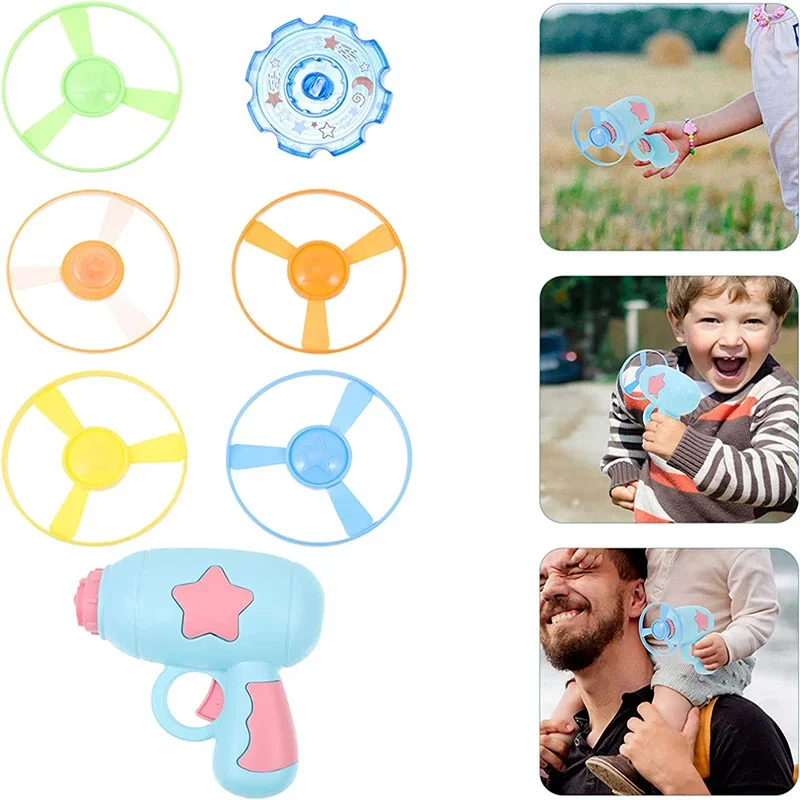 

Children Dragonfly Pistol Saucer Launcher Glowing Bamboo Spinning Top Gun Flying Disc Ejection Rotating Luminous Gyroscope Toys
