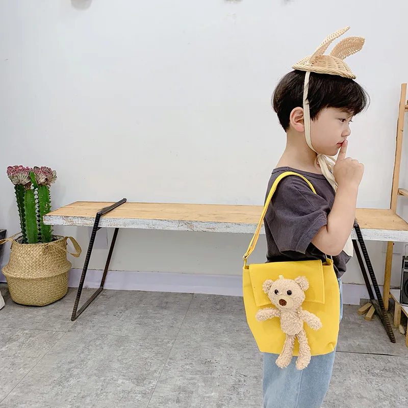 Children's one-shoulder bear messenger bag children's small school bag boys and girls casual canvas bag
Children's one-shoulder bear messenger bag children's small school bag boys and girls casual canvas bag