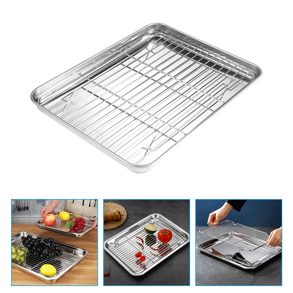 1 Set Of Non For Cooking Pans For Oven Stainless Steel Display Rack Grill Plate With Mesh Rack
1 Set Of Non For Cooking Pans For Oven Stainless Steel Display Rack Grill Plate With Mesh Rack