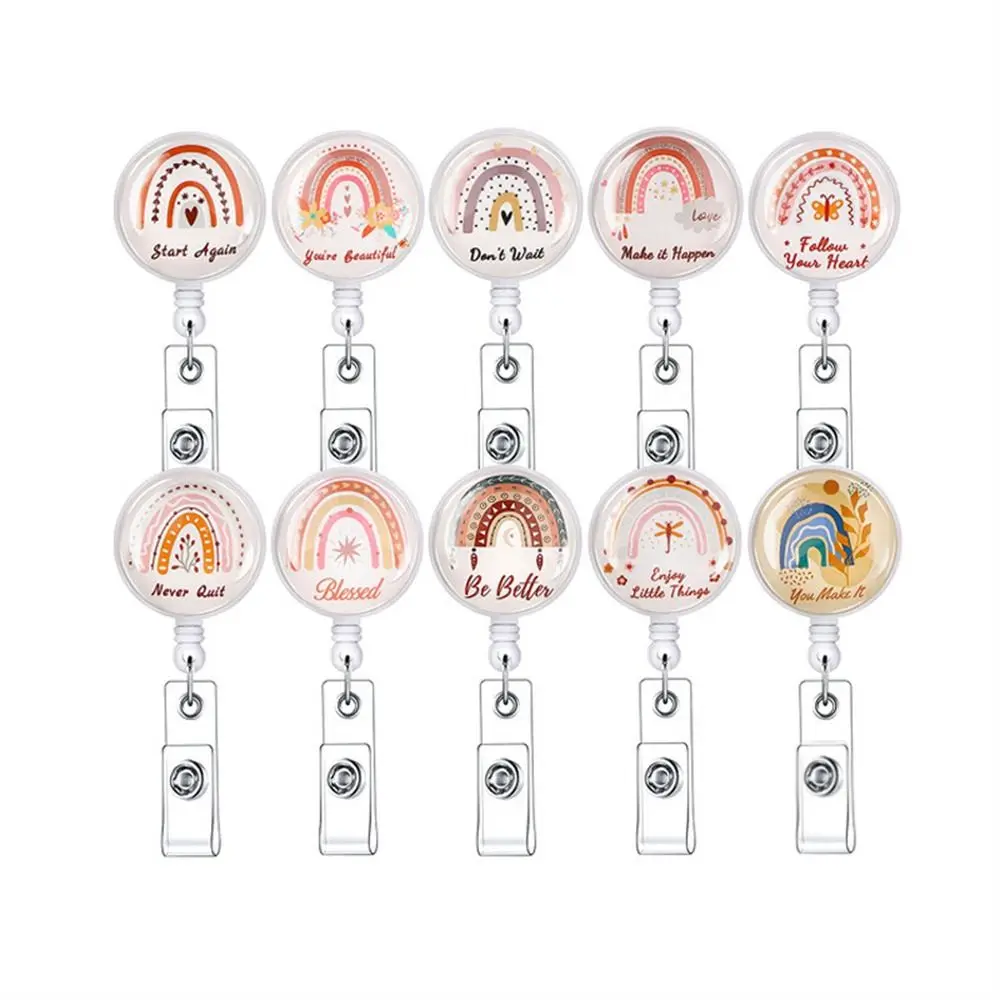 Cartoon Rainbow Retractable Badge Reel Nurse Doctor Staff Badge Holder Studnet School Keys ID Card Clips
Cartoon Rainbow Retractable Badge Reel Nurse Doctor Staff Badge Holder Studnet School Keys ID Card Clips