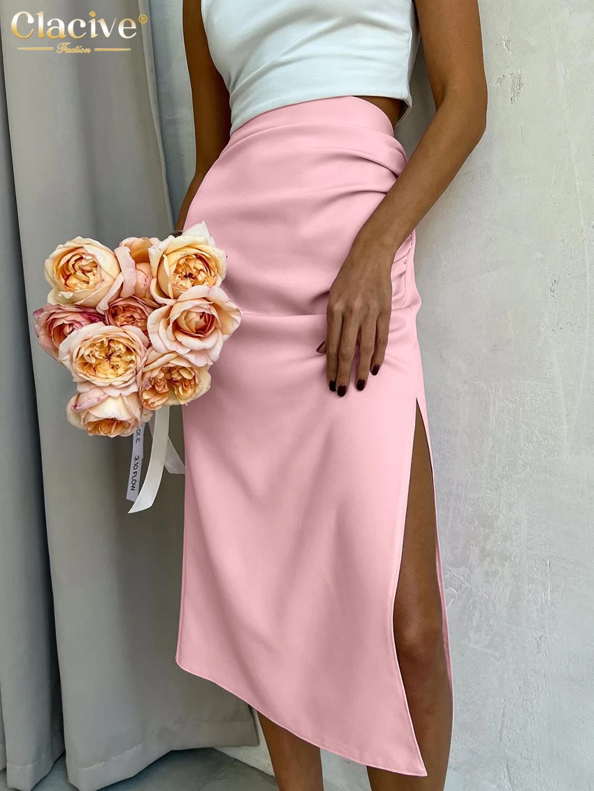 Clacive Bodycon Pink Ruched Women'S Skirt 2023 Elegant High Waist Slit Midi Skirts Fashion Slim Faldas Skirt Female Clothing
Clacive Bodycon Pink Ruched Women'S Skirt 2023 Elegant High Waist Slit Midi Skirts Fashion Slim Faldas Skirt Female Clothing