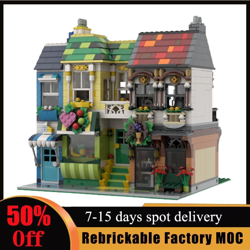 1908pcs Customized Old Town Grocer MOC Building Blocks Street View Bricks Assembled DIY Birthday Children Christmas Toys Gifts
1908pcs Customized Old Town Grocer MOC Building Blocks Street View Bricks Assembled DIY Birthday Children Christmas Toys Gifts