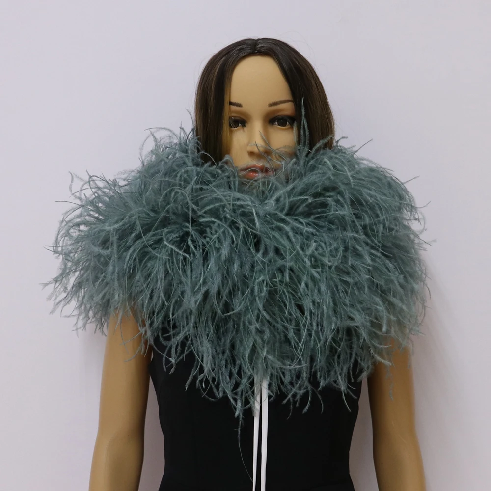 3Ply Dyed Natural Ostrich Feather Boas Fluffy Feather Ribbon 2 meter Beautiful Bridal Skirt Decoration Shawl Plumes Customized
3Ply Dyed Natural Ostrich Feather Boas Fluffy Feather Ribbon 2 meter Beautiful Bridal Skirt Decoration Shawl Plumes Customized