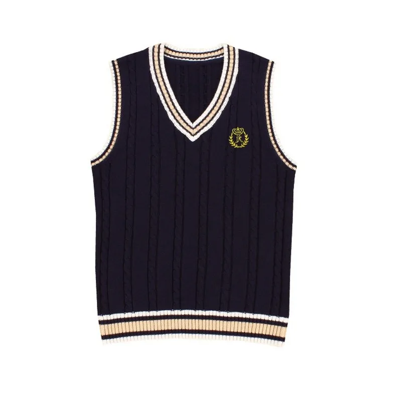Women Blue White Embroidered V-neck Loose Casual Uniform Cottagecore Sweater Vest England Style Jk Uniform Knitted Sweater Vest
Women Blue White Embroidered V-neck Loose Casual Uniform Cottagecore Sweater Vest England Style Jk Uniform Knitted Sweater Vest