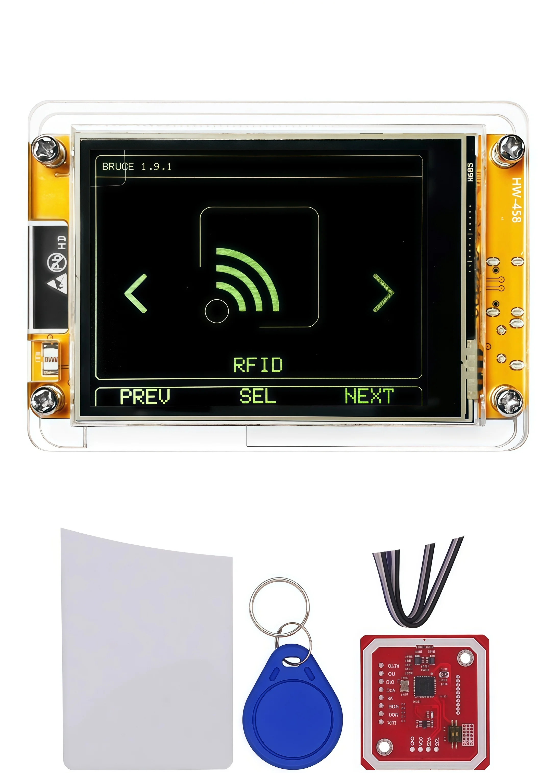 ESP32 Bruce CYD 2432S028 NFC PN532 Wi-Fi Bluetooth GNSS ATGM336H и защитные инструменты обеспечивают безопасную и надежную беспроводную связь.
ESP32 Bruce CYD 2432S028 NFC PN532 Wi-Fi Bluetooth GNSS ATGM336H и защитные инструменты обеспечивают безопасную и надежную беспроводную связь.