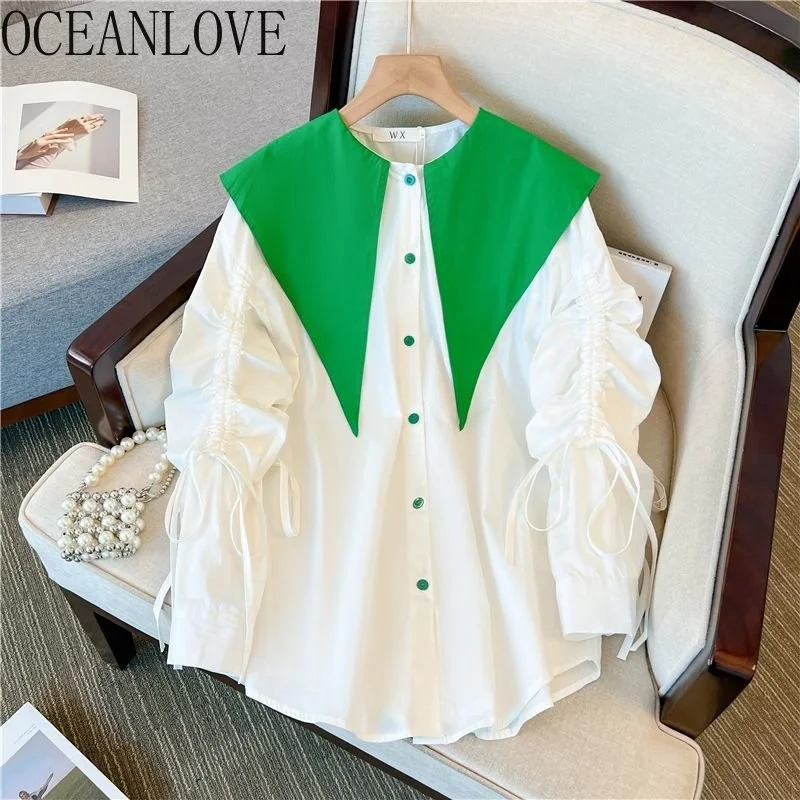 Contrast Color Blusas Mujer Spring Autumn Lace Up Women Blouses Loose Buttons Korean ashion Sweet Shirts Casual
Contrast Color Blusas Mujer Spring Autumn Lace Up Women Blouses Loose Buttons Korean ashion Sweet Shirts Casual