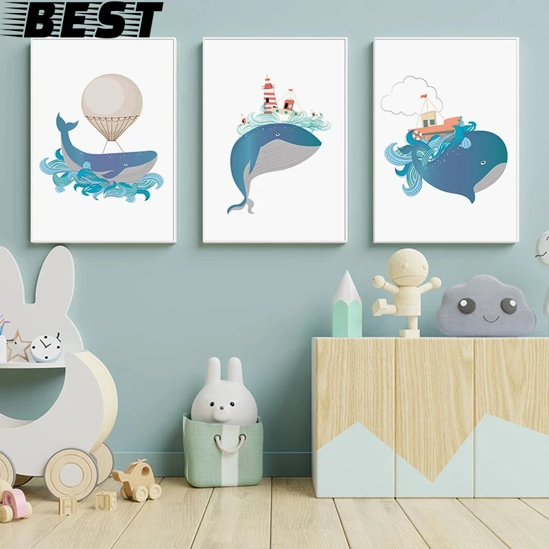 Blue Whale Child Poster Balloon Boat Nursery Wall Art Canvas Print Animal Painting Nordic Picture for Baby Kids Room Decoration
Blue Whale Child Poster Balloon Boat Nursery Wall Art Canvas Print Animal Painting Nordic Picture for Baby Kids Room Decoration