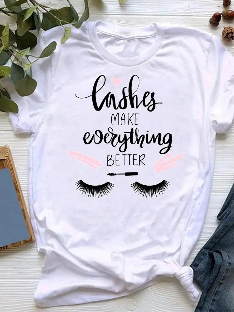 Summer Women Eye Lashes Trend 90s Cute Clothes Clothing Short Sleeve Graphic T-shirt Fashion Kawaii Basic Tee Top Print T Shirt
Summer Women Eye Lashes Trend 90s Cute Clothes Clothing Short Sleeve Graphic T-shirt Fashion Kawaii Basic Tee Top Print T Shirt