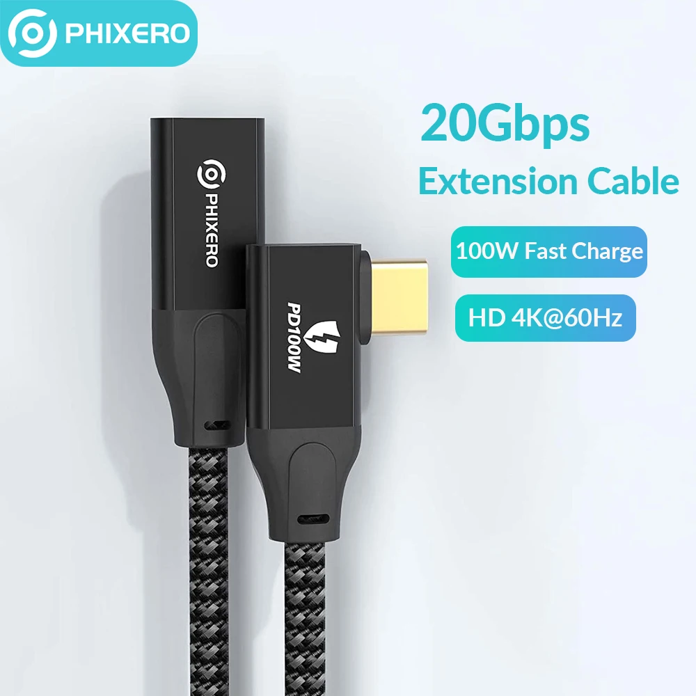 PHIXERO 20Gbps USB C Extension Cable Type C Extender Cord PD 100W for Xiaomi Nintendo Switch USB 3.2 Gen 2 USB Extension Cable
PHIXERO 20Gbps USB C Extension Cable Type C Extender Cord PD 100W for Xiaomi Nintendo Switch USB 3.2 Gen 2 USB Extension Cable