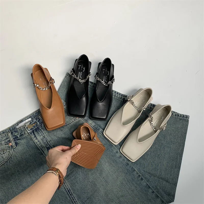 Designer Women Flats Sandals 2022 Spring Chain Mary Janes Shoes Summer New Chunky Shoes Dress Toe Mujer Zapatos
Designer Women Flats Sandals 2022 Spring Chain Mary Janes Shoes Summer New Chunky Shoes Dress Toe Mujer Zapatos