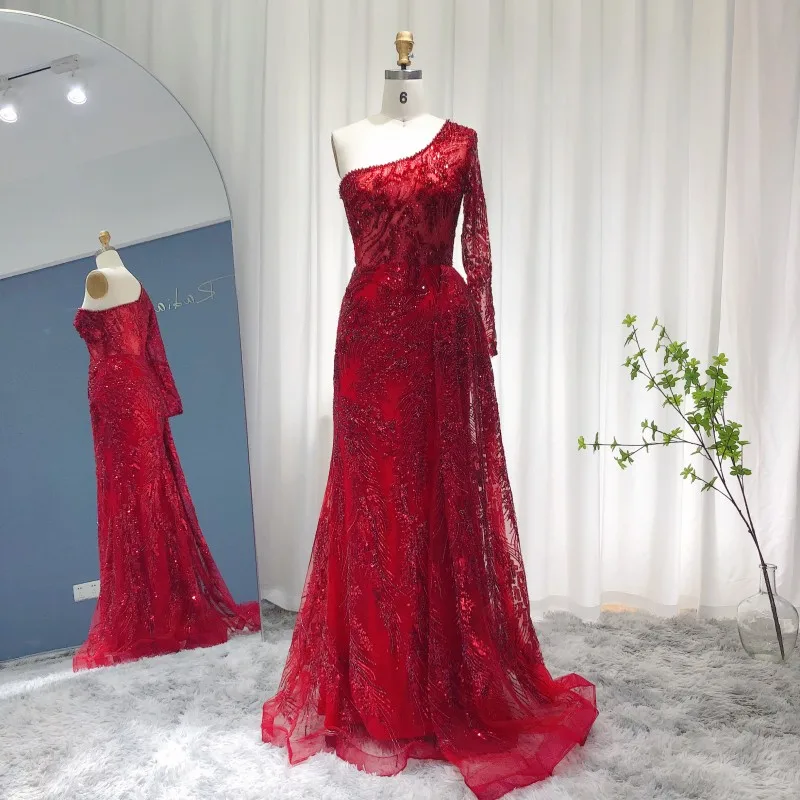 Sharon Said Luxury Burgundy Mermaid Evening Dresses 2022 Elegant One Shoulder Overskirt Arabic Formal Dress for Women Wedding
Sharon Said Luxury Burgundy Mermaid Evening Dresses 2022 Elegant One Shoulder Overskirt Arabic Formal Dress for Women Wedding