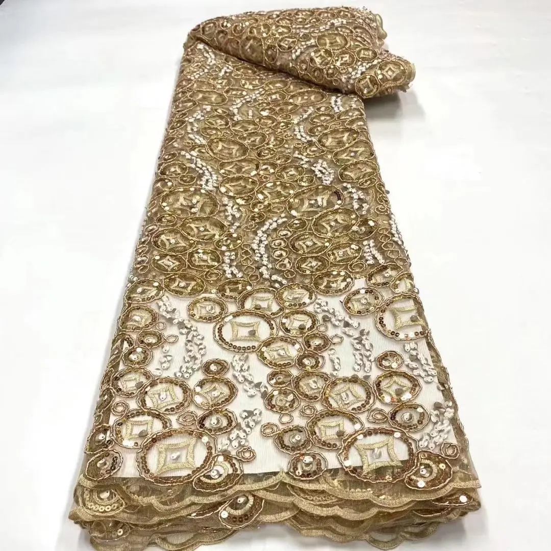 African Lace Fabric With Sequins Nigeria Tulle Embroidery French Net Lace Fabric For Sewing Wedding Party 5Yards DPK1-26
African Lace Fabric With Sequins Nigeria Tulle Embroidery French Net Lace Fabric For Sewing Wedding Party 5Yards DPK1-26
