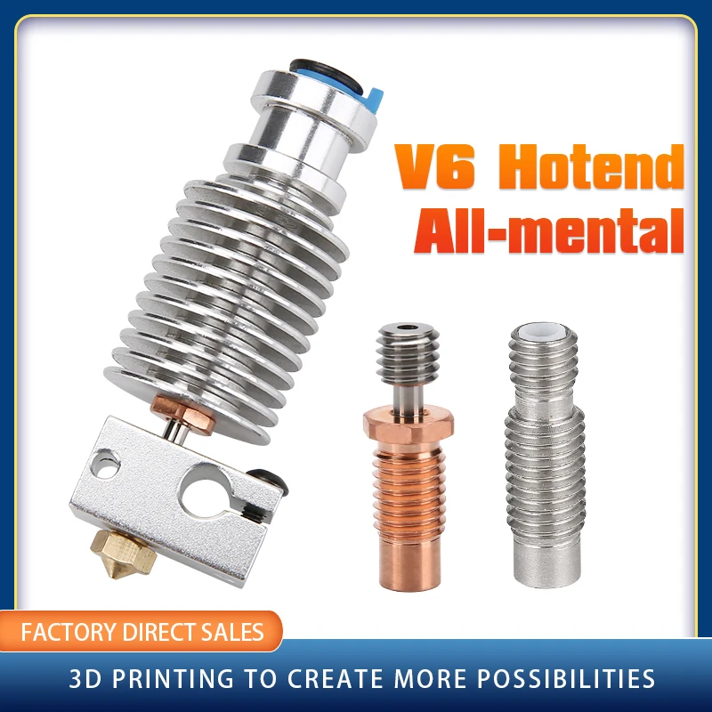 E3D V6 Hotend + биметаллический тепловой разрыв для пульта дистанционного управления v6 Prusa voron, короткий прямой теплоотвод, диапазон 1,75 мм для подачи 3D-принтера, экструдер
E3D V6 Hotend + биметаллический тепловой разрыв для пульта дистанционного управления v6 Prusa voron, короткий прямой теплоотвод, диапазон 1,75 мм для подачи 3D-принтера, экструдер