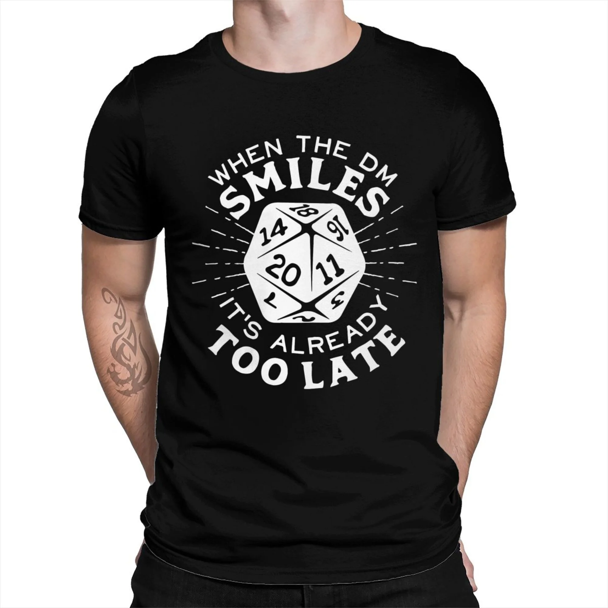When The DM Smiles It's Already Too Late T-Shirt Men 100% Cotton Short Summer Sleeve Dungeon Master Adventure Games Casual Loose
When The DM Smiles It's Already Too Late T-Shirt Men 100% Cotton Short Summer Sleeve Dungeon Master Adventure Games Casual Loose