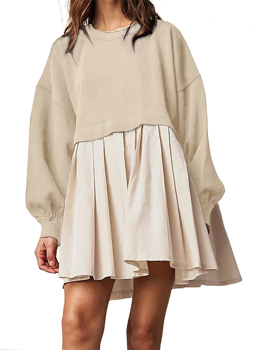 Women's Oversized Sweatshirt Dress Fall Fashion Pleated Mini Dress 2000s Long Sleeve Crewneck Relaxed Fit A-Line Dresses
Women's Oversized Sweatshirt Dress Fall Fashion Pleated Mini Dress 2000s Long Sleeve Crewneck Relaxed Fit A-Line Dresses