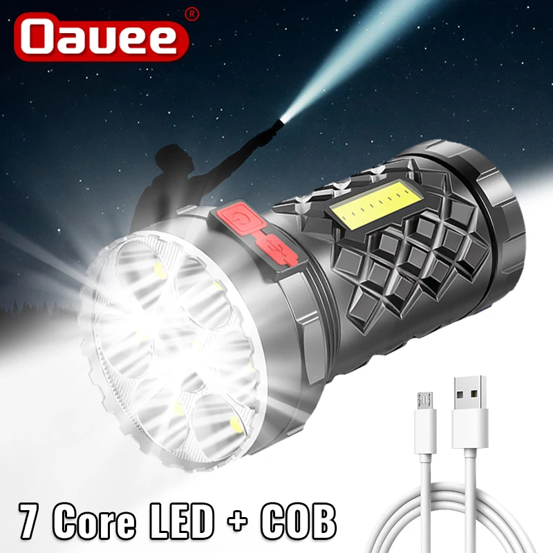 Super Bright 7 Core LED Tactical Flashlight USB Rechargeable Powerful Flash Torch High Power COB Portable Light Camping Lantern
Super Bright 7 Core LED Tactical Flashlight USB Rechargeable Powerful Flash Torch High Power COB Portable Light Camping Lantern